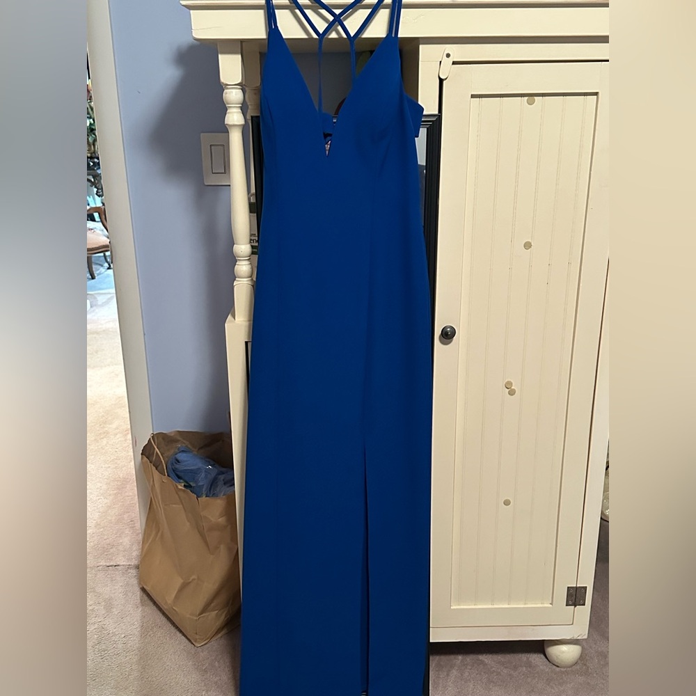 Blue Gown Strappy Back